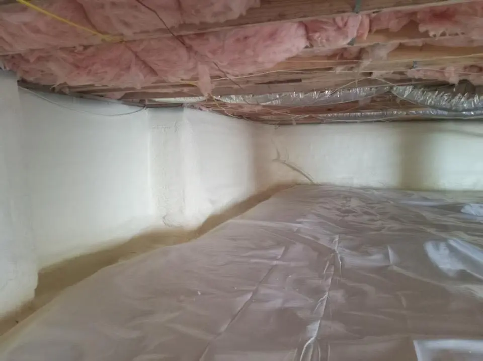 Crawl space encapsulation with closed-cell spray foam for Roof Leak Repair in Longboat Key